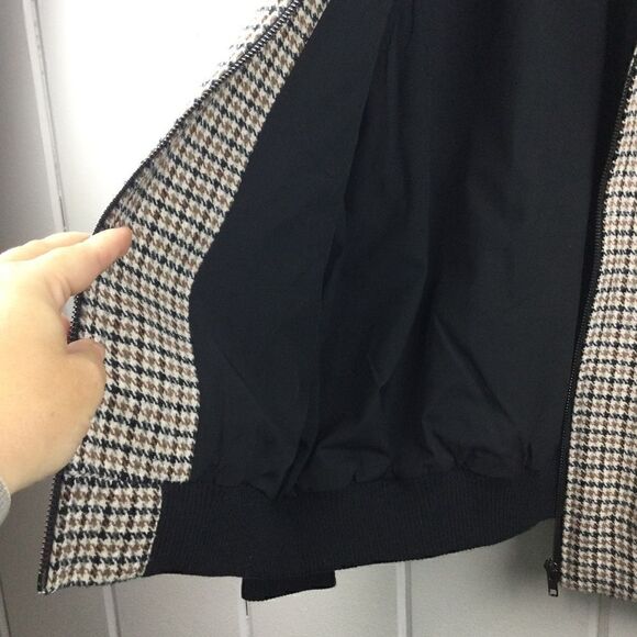 Lili Sidonio by Molly Bracken, Houndstooth Bomber Jacket - Size Medium - Picture 8 of 10